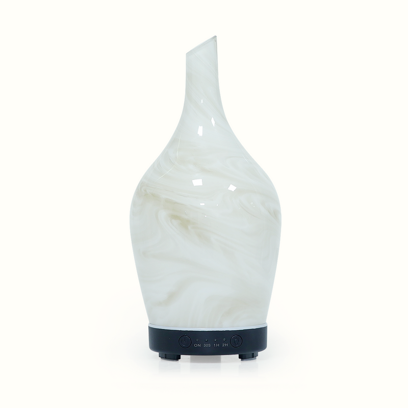 Ultrasonic White Strata Glass Aroma Diffuser