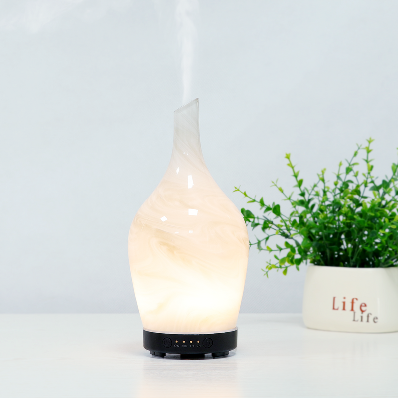 Ultrasonic White Strata Glass Aroma Diffuser