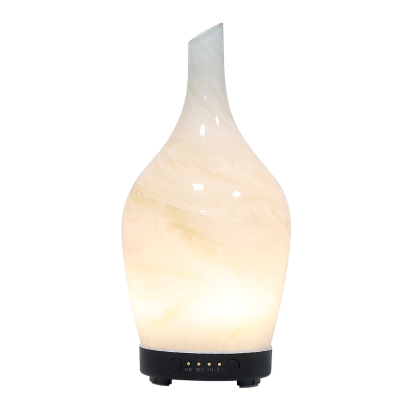 Ultrasonic White Strata Glass Aroma Diffuser