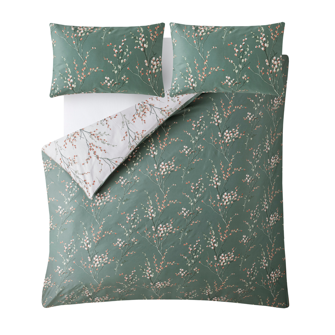 Pussy Willow Fern Green Duvet Set