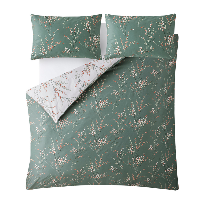 Pussy Willow Fern Green Duvet Set