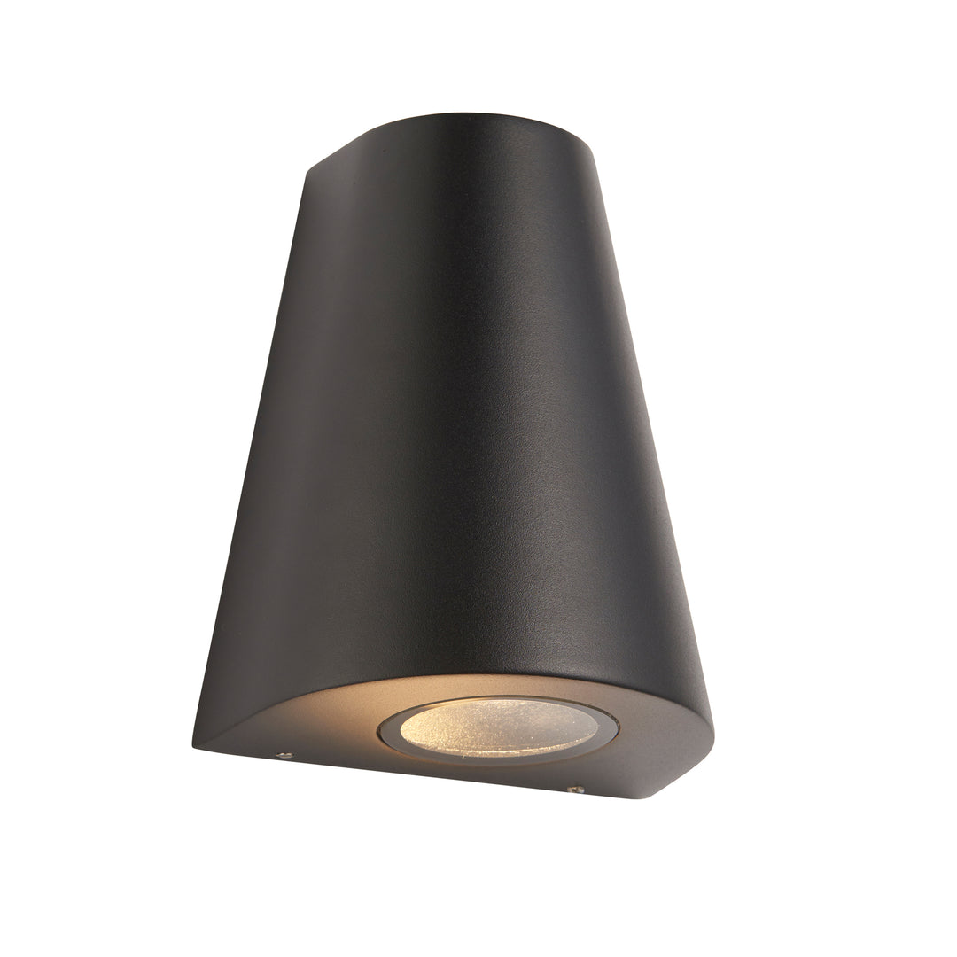 Helm Outdoor Wall Light in Black with Integrated LED