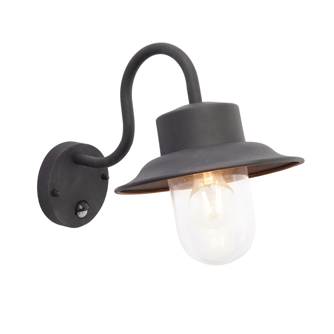 Chesham Outdoor PIR Wall Lantern in Black - Motion Sensor