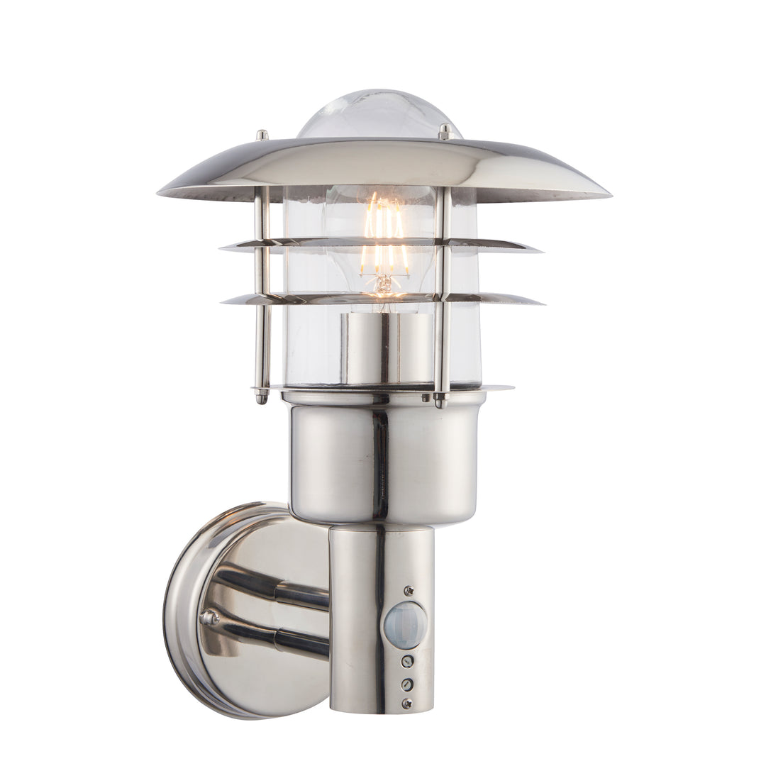 Dexter Outdoor Wall Light in Stainless Steel with Motion Sensor
