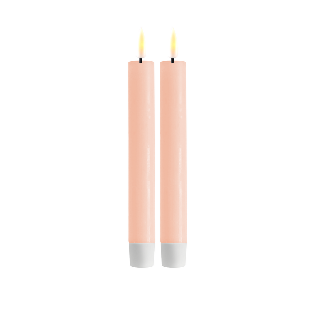 Flameless LED Light Pink Set of 2 Dinner Candles