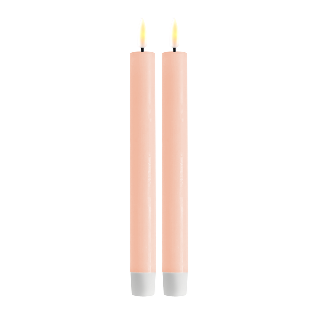Flameless LED Light Pink Set of 2 Dinner Candles