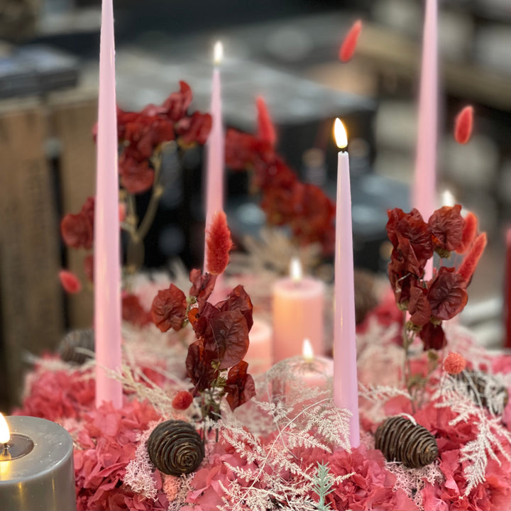 Flameless LED Light Pink Wax Pillar Candle