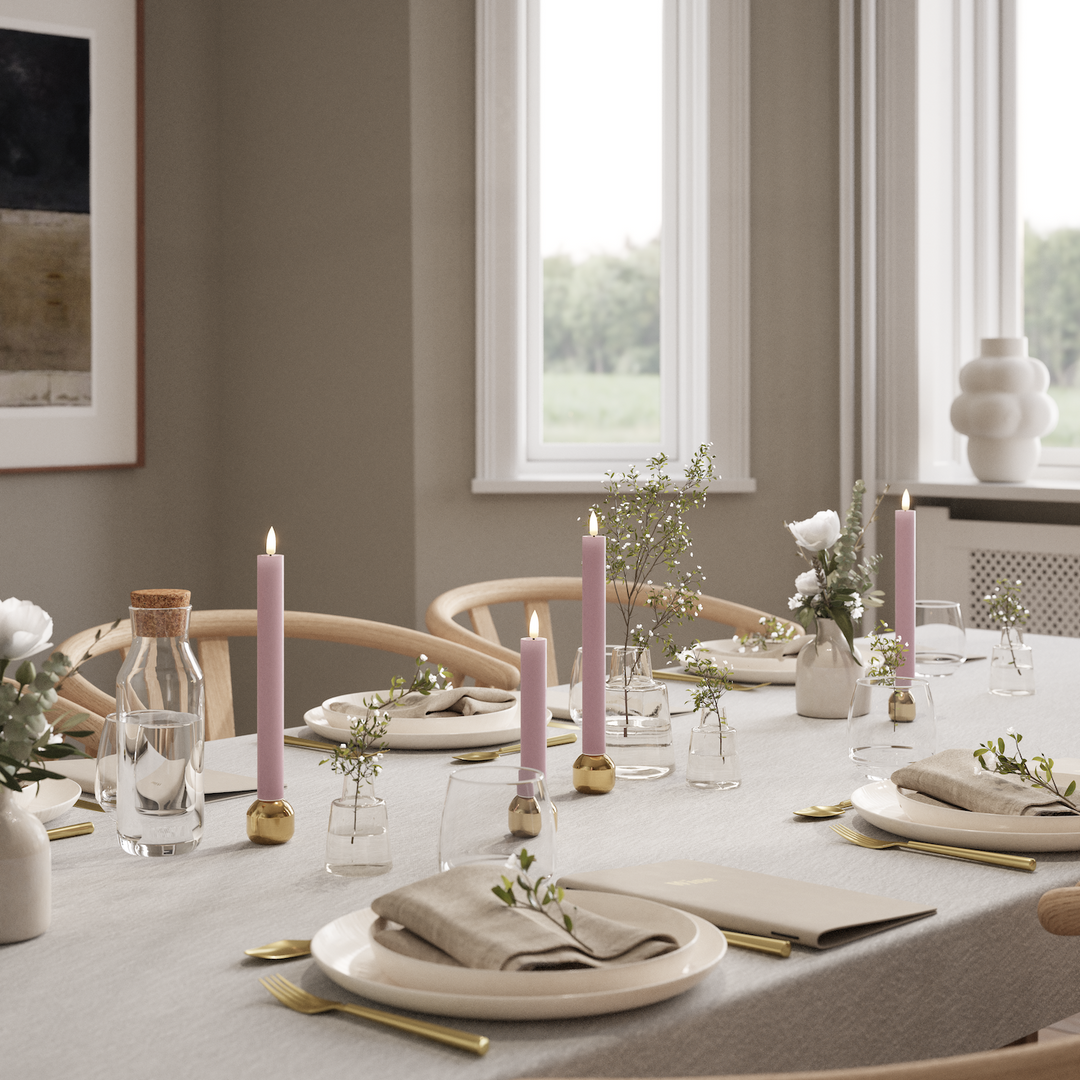 Flameless LED Light Purple Wax Pillar Candle