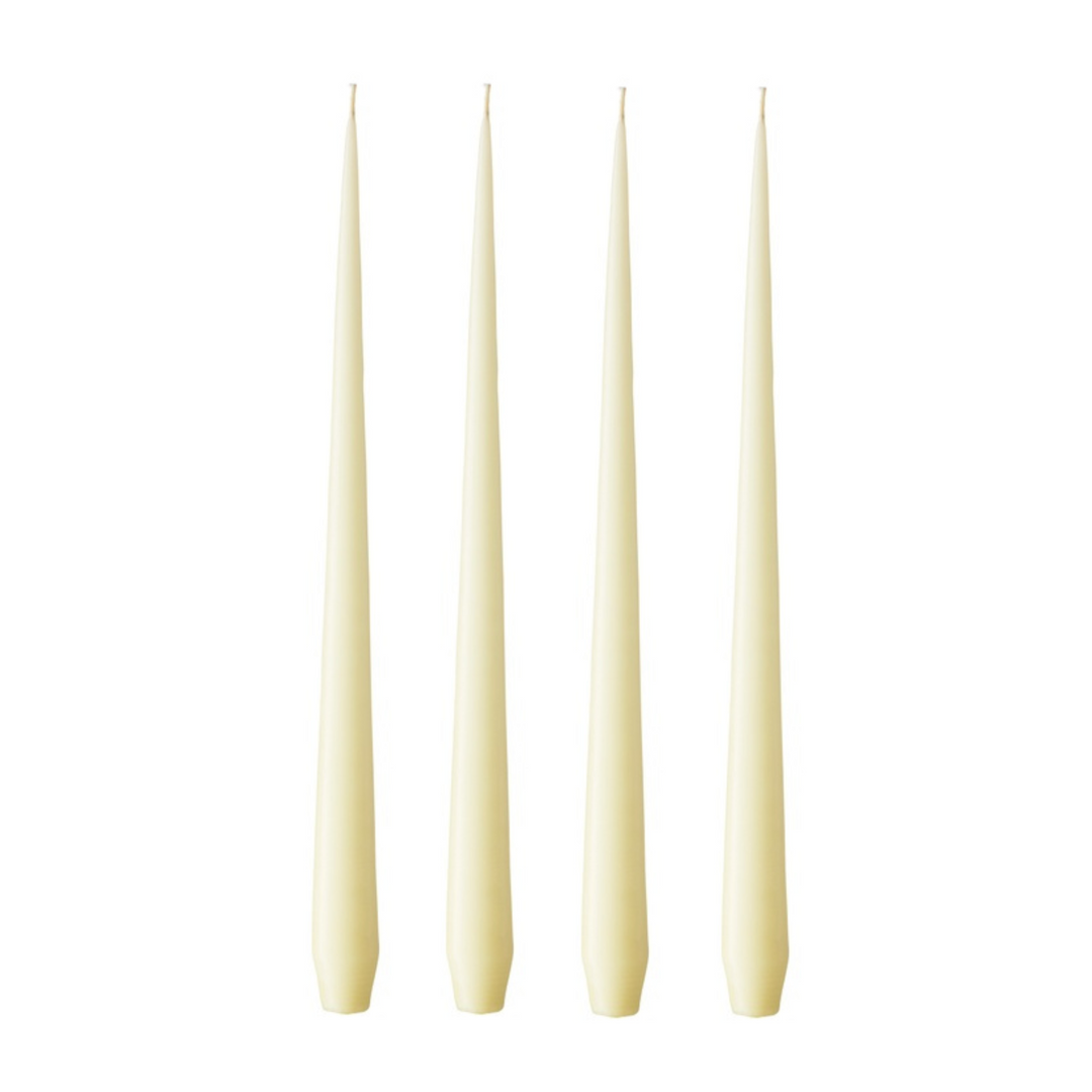 Dinner Taper Candles Cream Set of 4 in Giftbox
