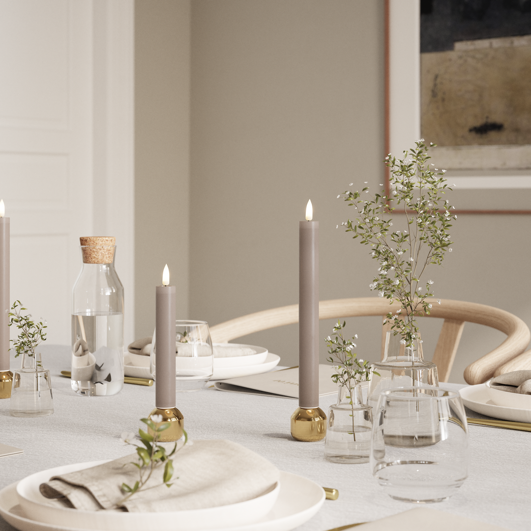 Flameless LED Mocha Wax Pillar Candle