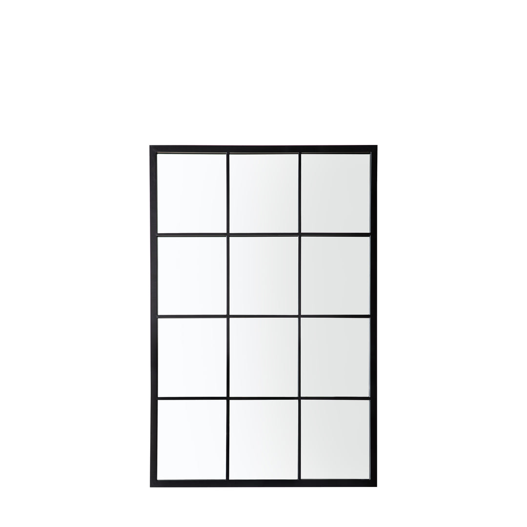 Darland Outdoor Garden Mirror in Black Window Pane Design
