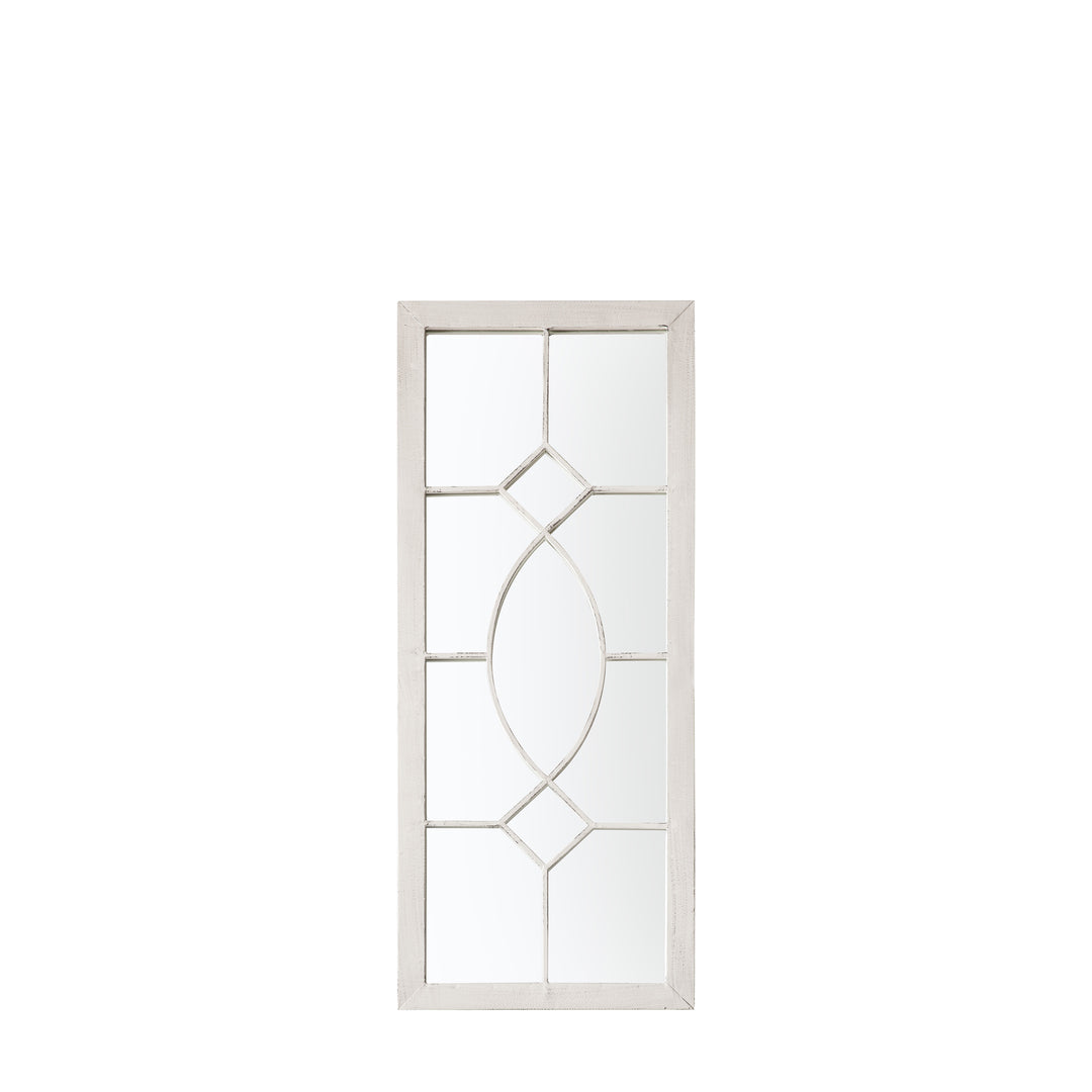 Chatham Outdoor Garden Mirror in White Window Pane Design