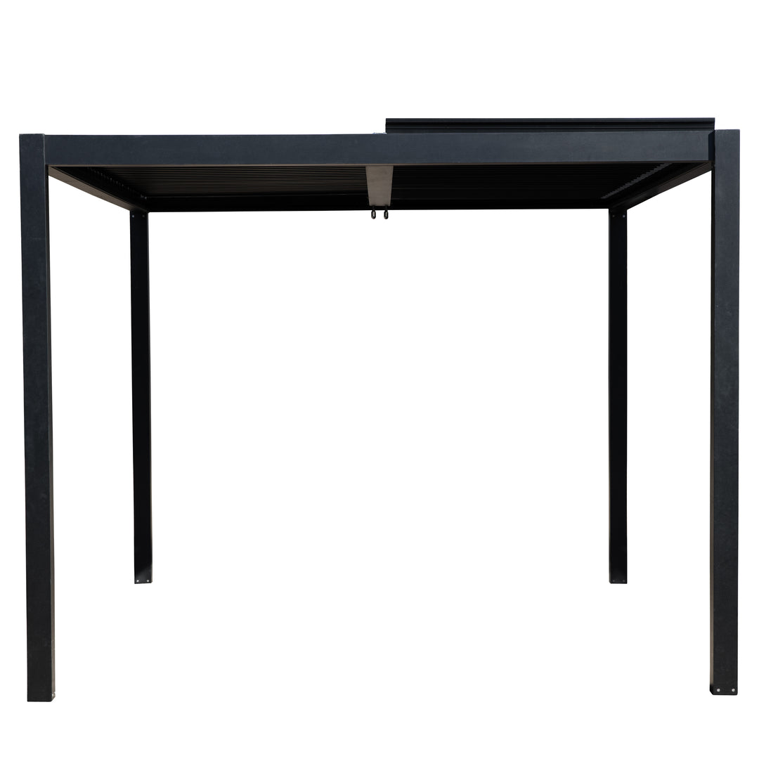 Messina Black Aluminium Pergola with Adjustable Louvred Roof (4m x 3m)