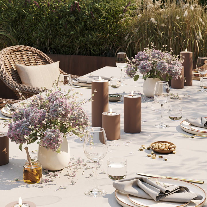 Flameless Outdoor Mocha LED Candle