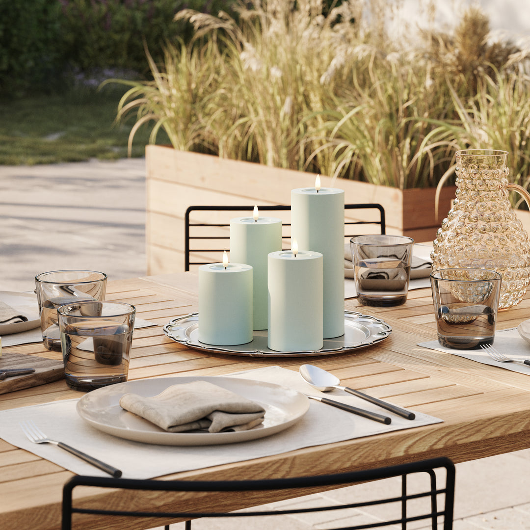 Flameless Outdoor Salvie Green LED Candle