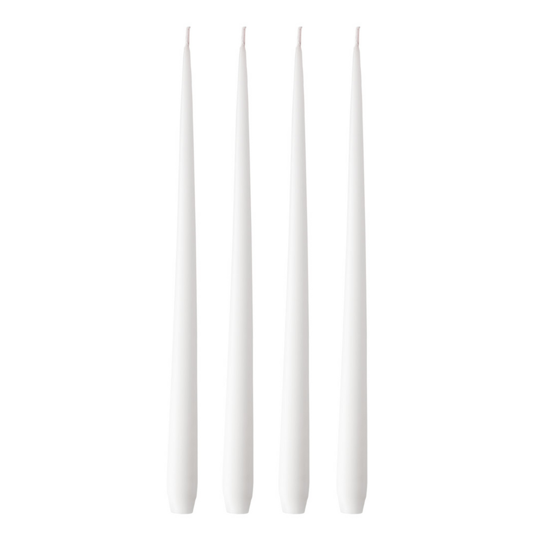 Dinner Taper Candles White Set of 4 in Giftbox