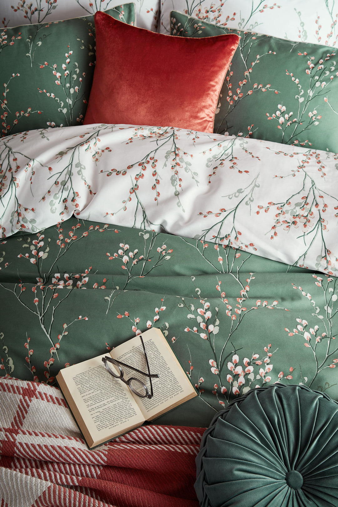 Pussy Willow Fern Green Duvet Set
