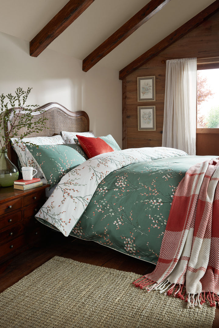 Pussy Willow Fern Green Duvet Set