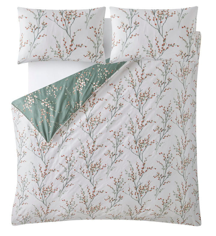 Pussy Willow Fern Green Duvet Set