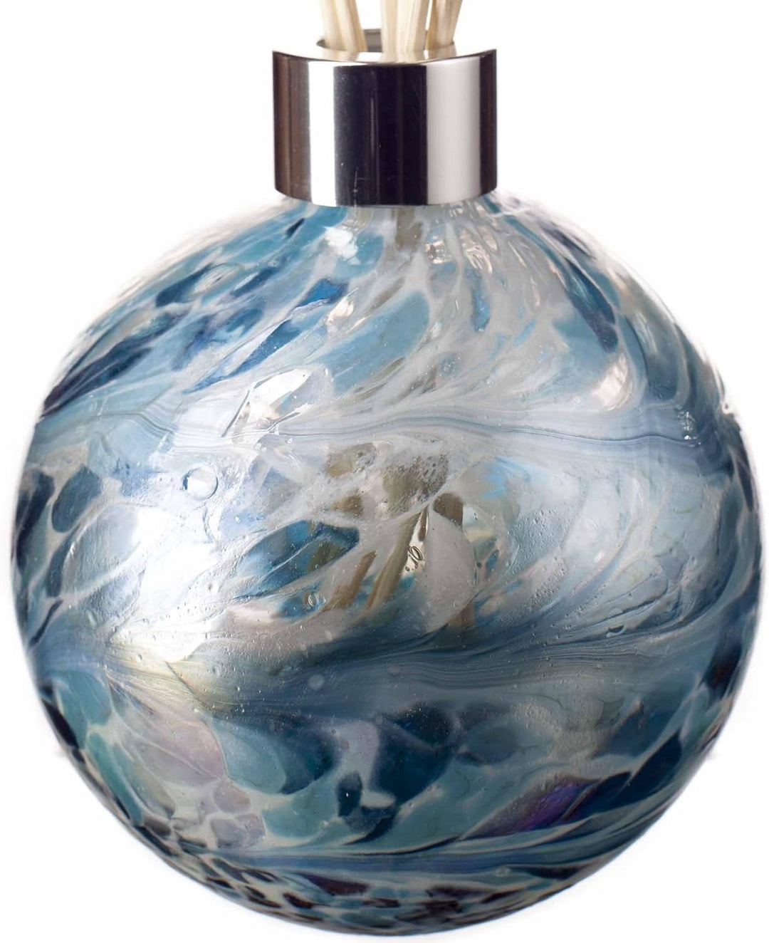 Glass Sphere Reed Diffuser in Crackled Turquoise & White