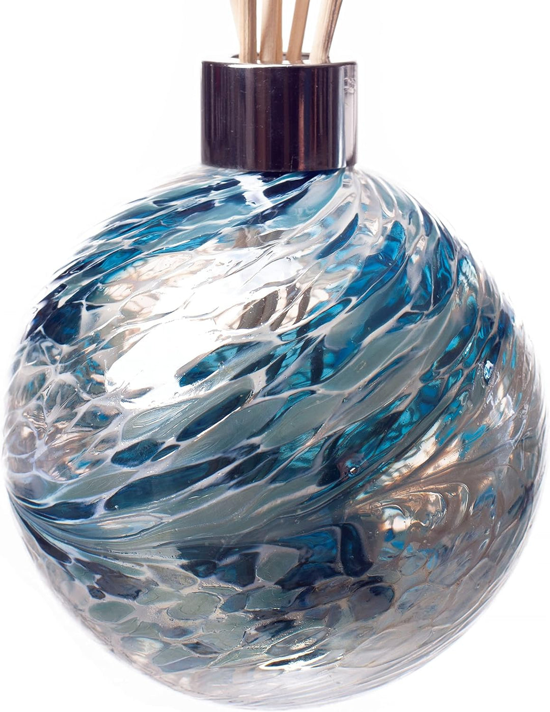 Glass Sphere Reed Diffuser in Crackled Turquoise & White