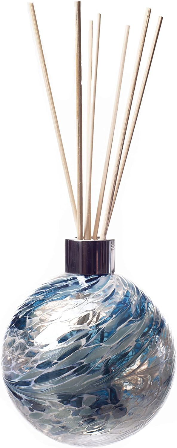 Glass Sphere Reed Diffuser in Crackled Turquoise & White