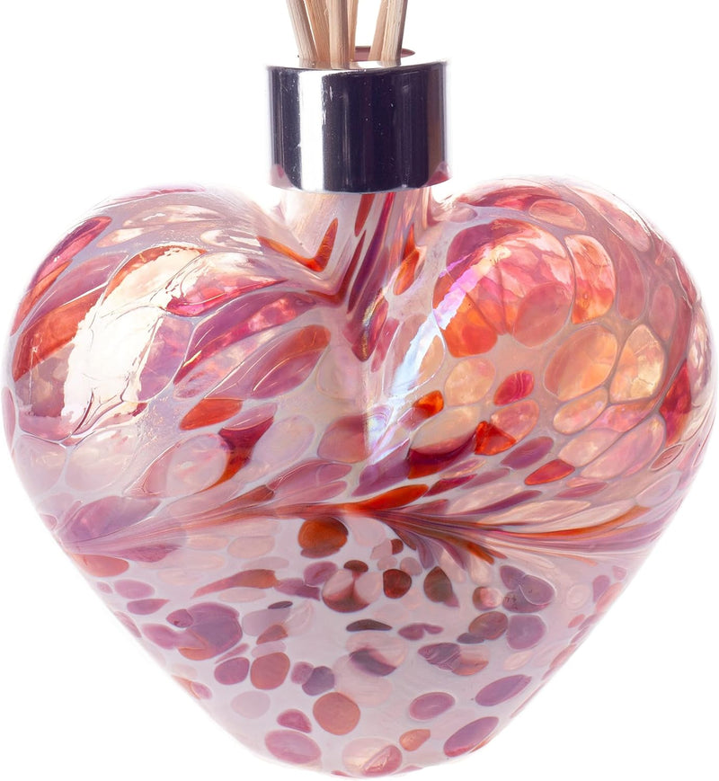 Glass Heart Reed Diffuser in Pink, Peach & White