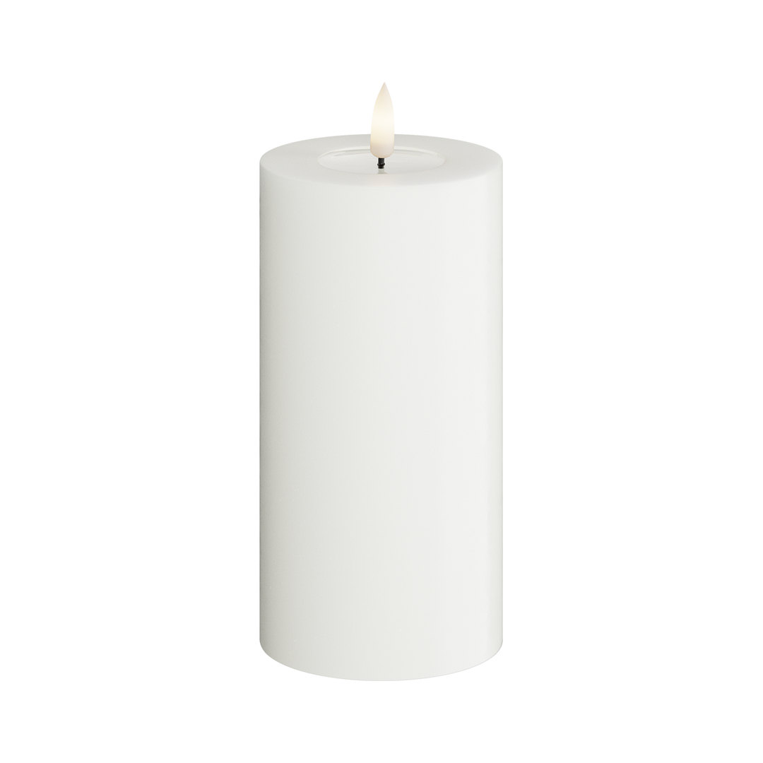 Flameless LED White Wax Pillar Candle