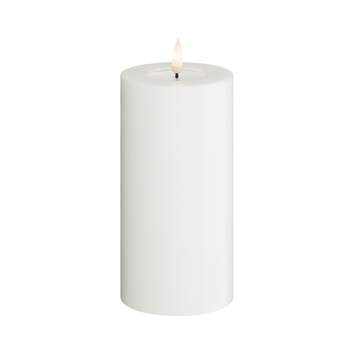 Flameless LED White Wax Pillar Candle