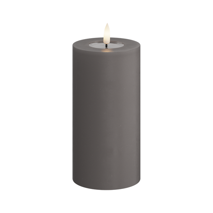 Flameless LED Grey Wax Pillar Candle