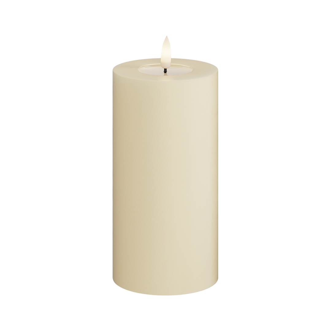 Flameless LED Cream Wax Pillar Candle