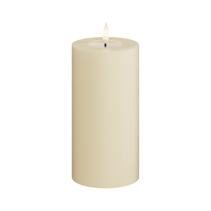 Flameless LED Cream Wax Pillar Candle
