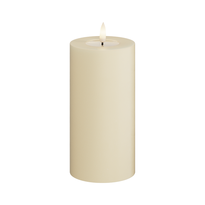 Flameless LED Cream Wax Pillar Candle