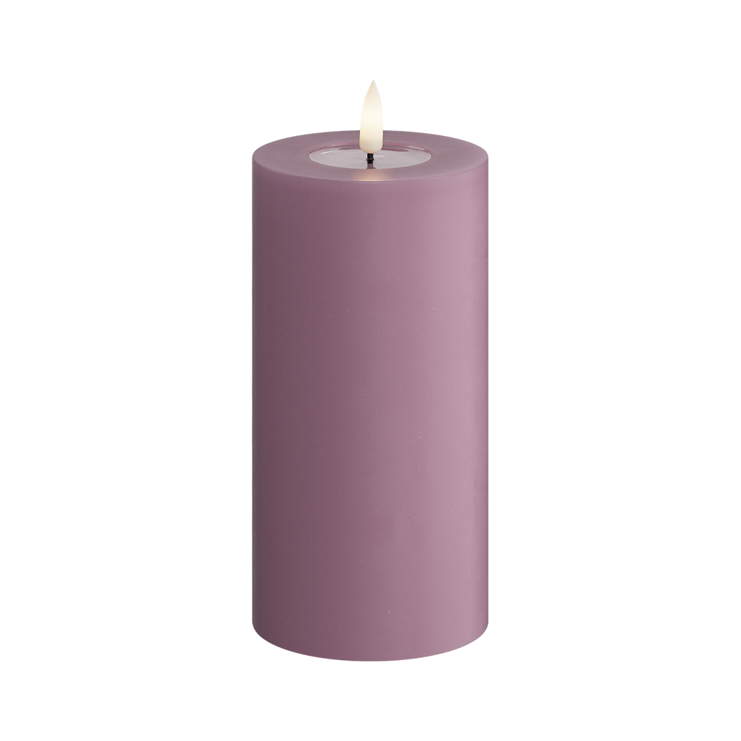 Flameless LED Light Purple Wax Pillar Candle