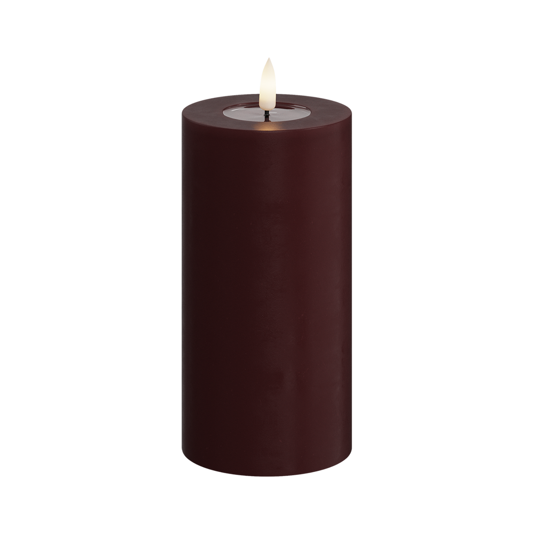 Flameless LED Bourgogne Wax Pillar Candle