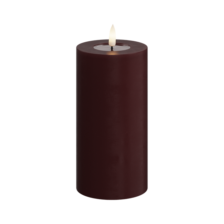 Flameless LED Bourgogne Wax Pillar Candle