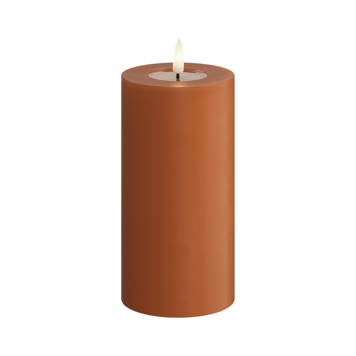 Flameless LED Orange Wax Pillar Candle