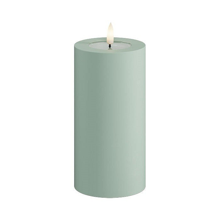 Flameless Outdoor Salvie Green LED Candle
