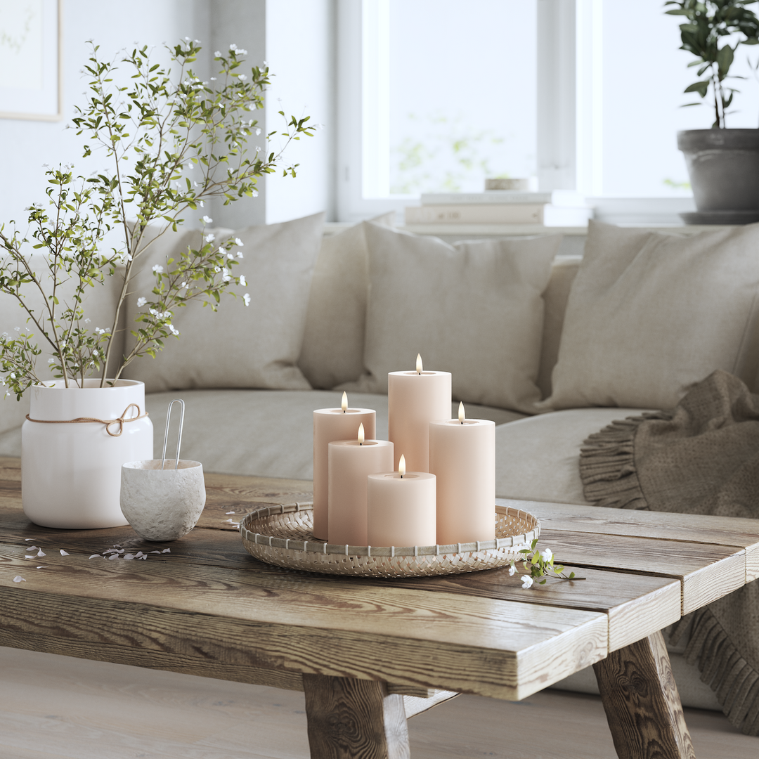 Flameless LED Rose Wax Pillar Candle