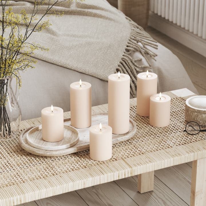 Flameless LED Rose Wax Pillar Candle