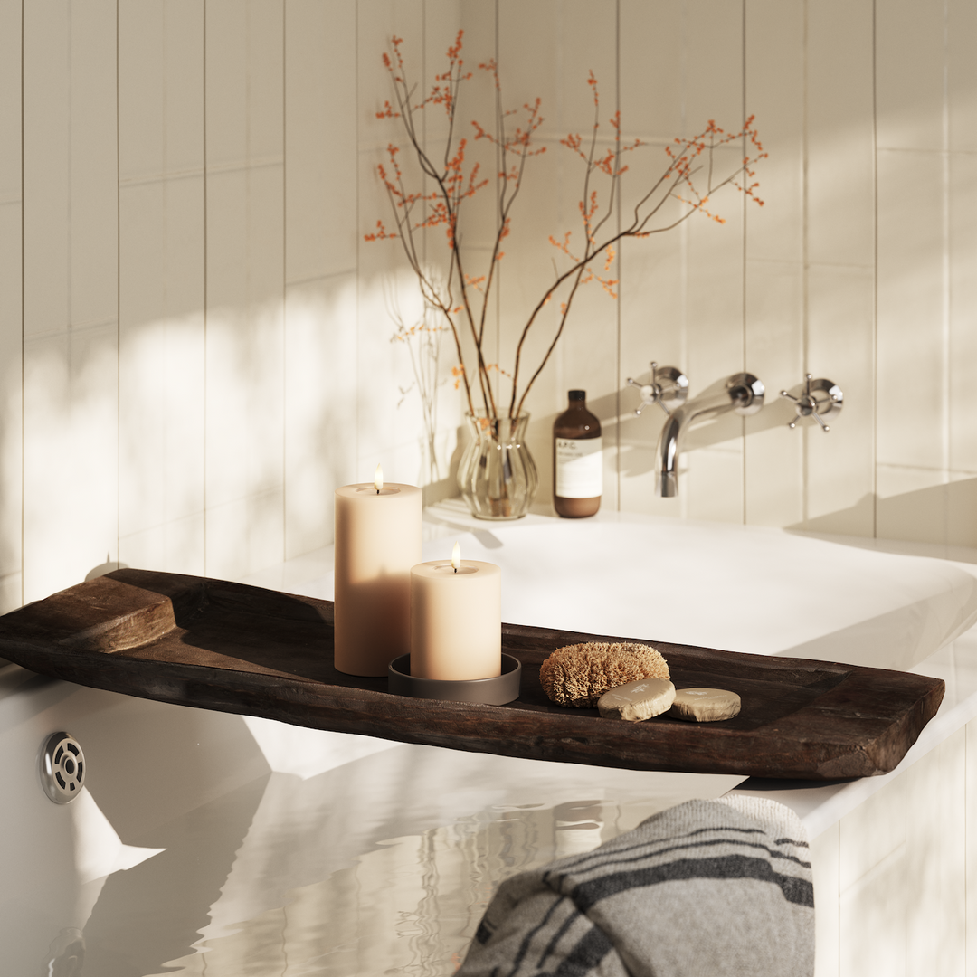 Flameless LED Rose Wax Pillar Candle