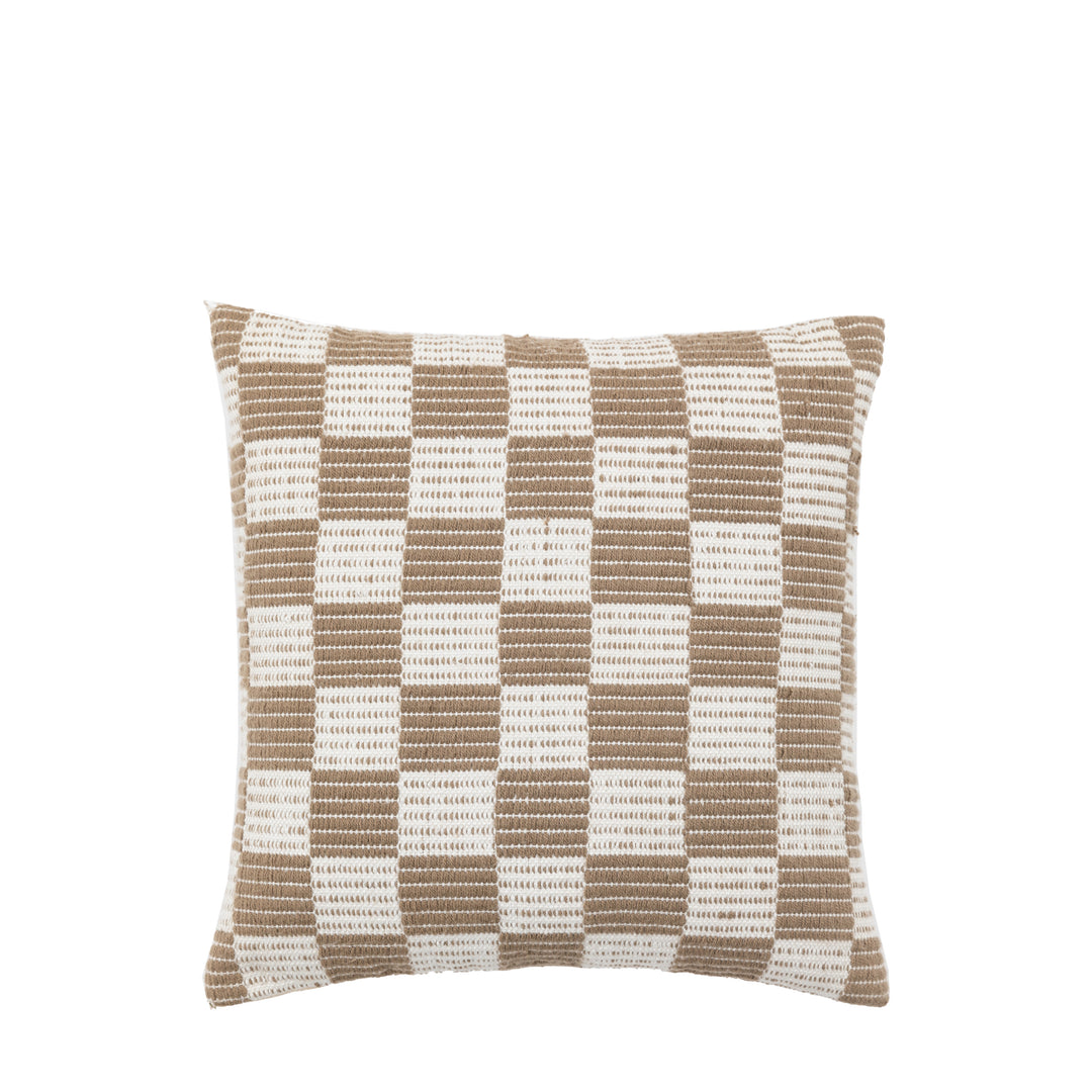 Winster Check Outdoor Cushion 45cm in Taupe