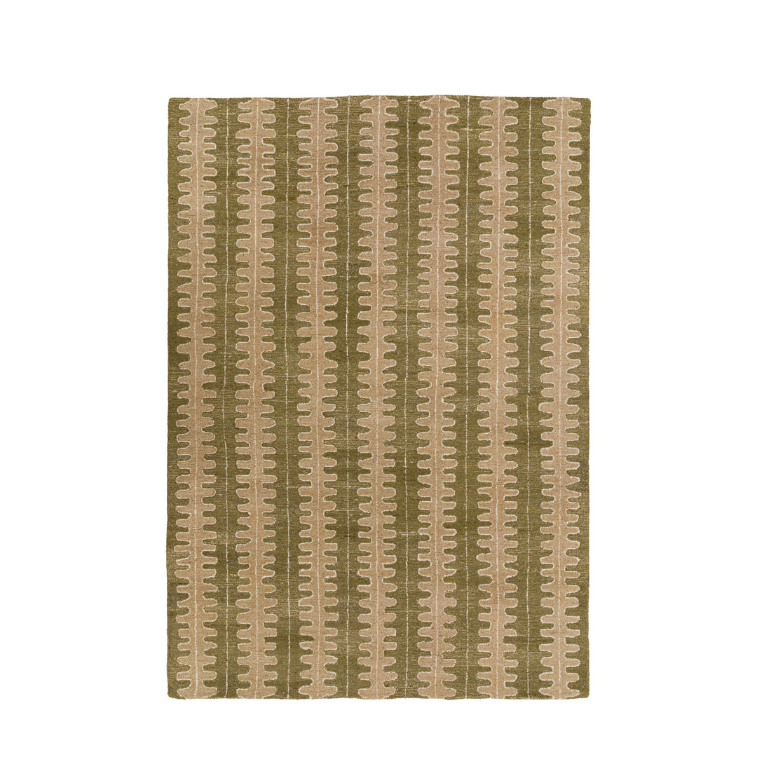 Azelo Geometric Rug - Olive Green