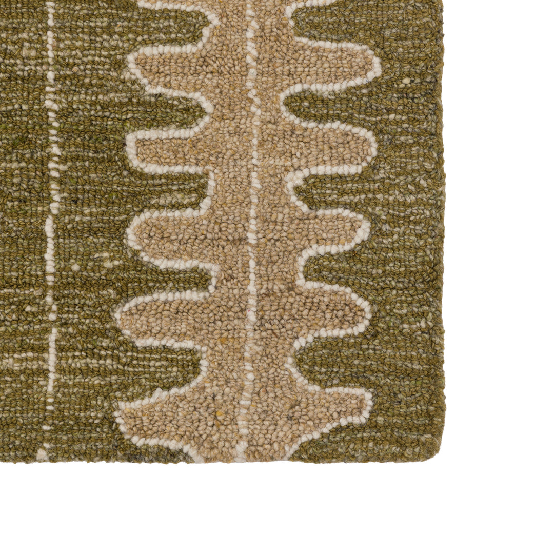 Azelo Geometric Rug - Olive Green