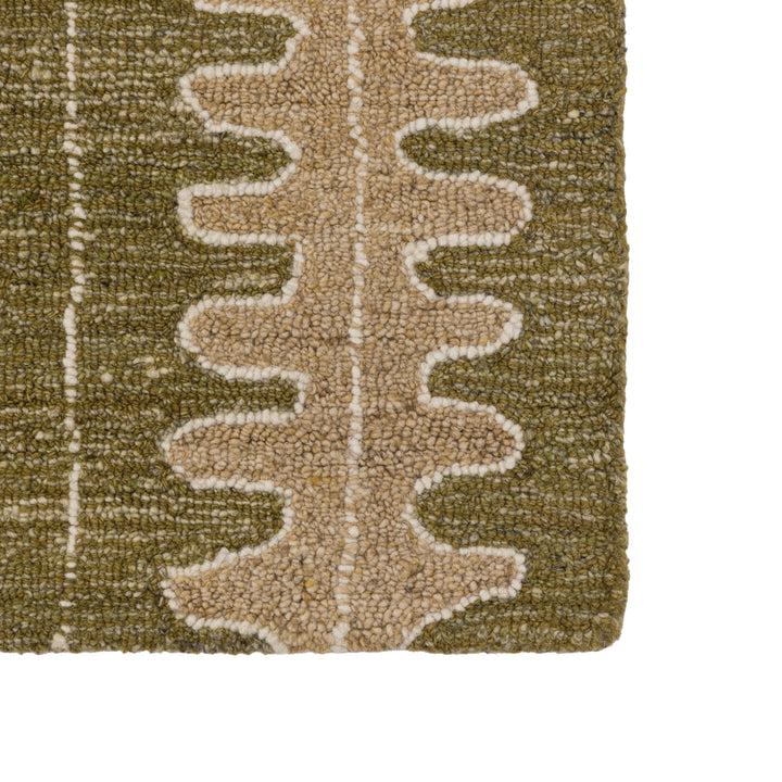 Azelo Geometric Rug - Olive Green