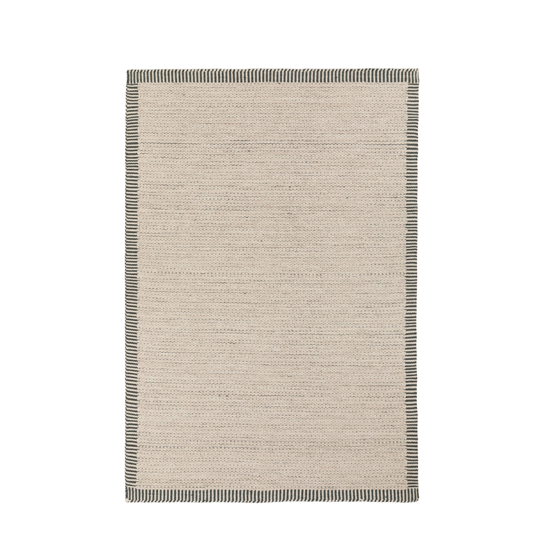 Valena Striped Border Rug - Ecru