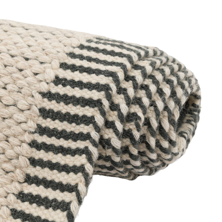 Valena Striped Border Rug - Ecru