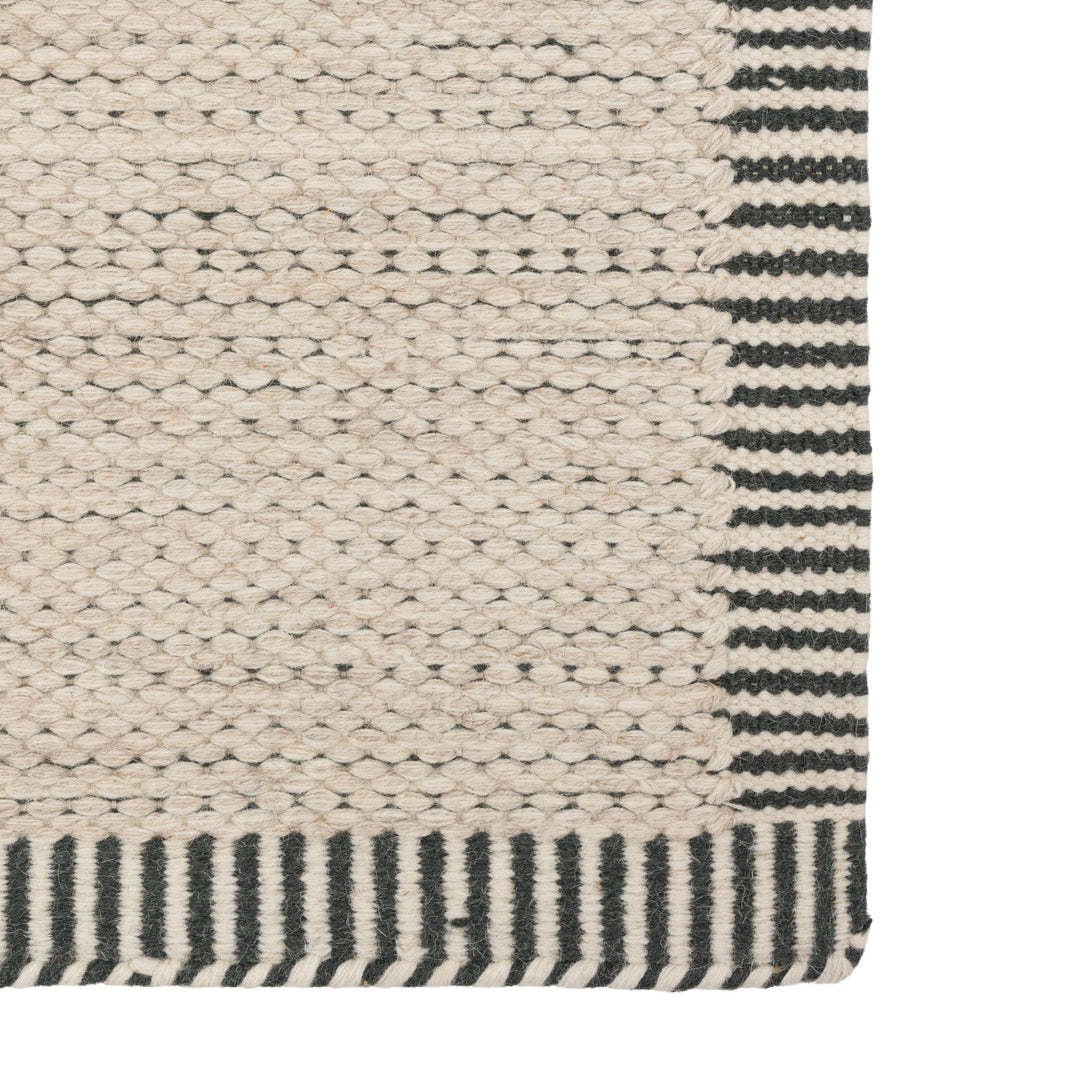 Valena Striped Border Rug - Ecru