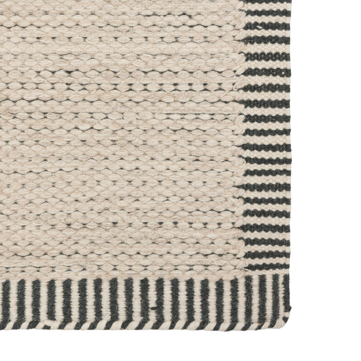 Valena Striped Border Rug - Ecru