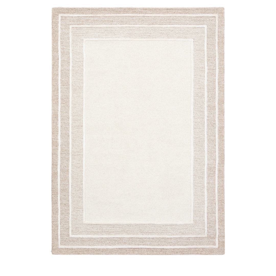 Ithaca Tonal Border Rug - Cream